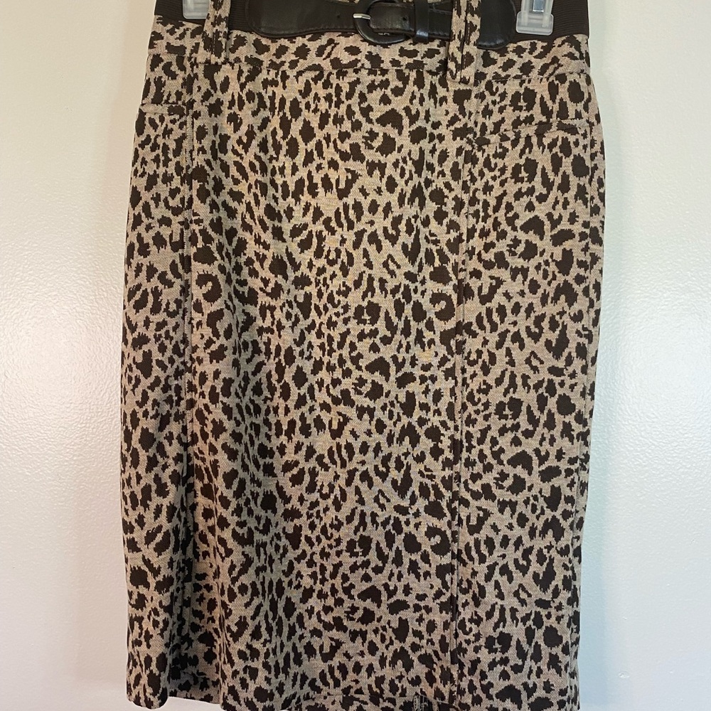 Fenn Wright Manson cheetah print skirt with belt size 4